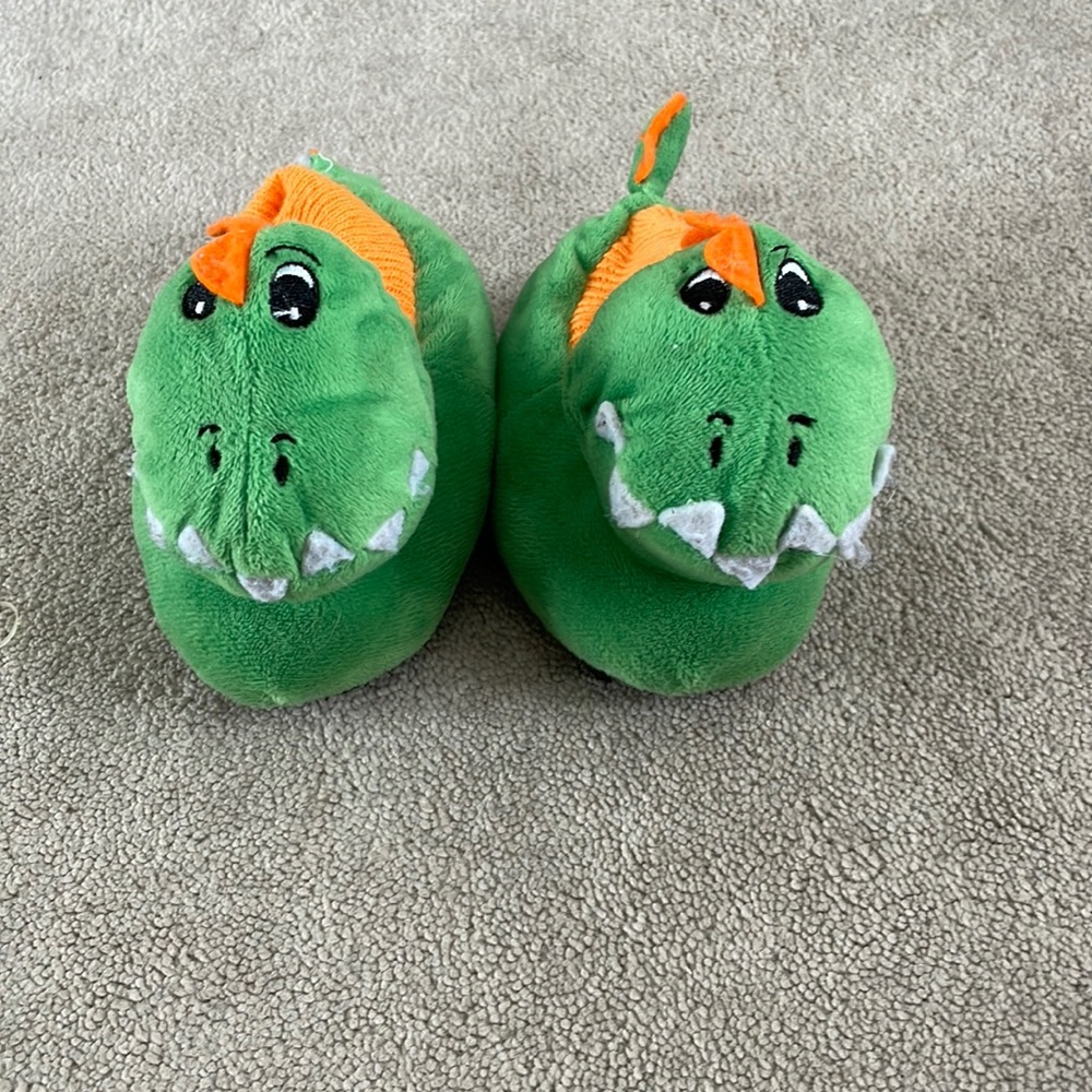 Dinosaur/dragon slippers size 5/6 toddler